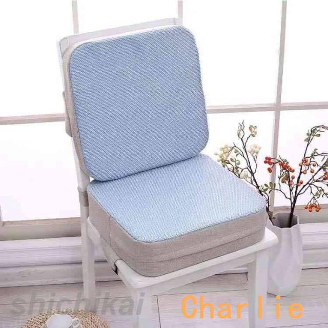 座布団+背もたれ キッズ用 お食事クッション チェアクッション リネン 亜麻 滑り止め 高さ 調節 柔らかい キッズチェア ベビーチェア 子供 椅子 シンプル 無地 春夏秋冬 冷感生地 冷たくない 高さ5cm 7.5cm