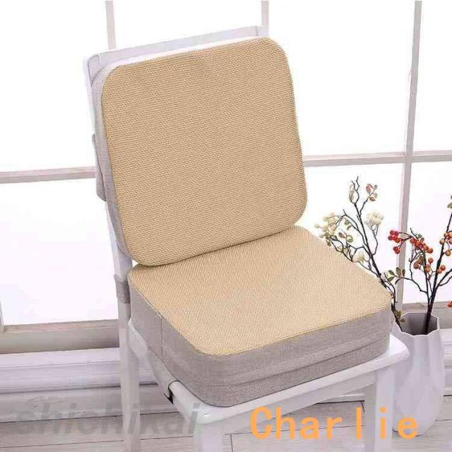 座布団+背もたれ キッズ用 お食事クッション チェアクッション リネン 亜麻 滑り止め 高さ 調節 柔らかい キッズチェア ベビーチェア 子供 椅子 シンプル 無地 春夏秋冬 冷感生地 冷たくない 高さ5cm 7.5cm