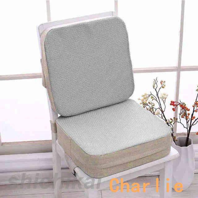 座布団+背もたれ キッズ用 お食事クッション チェアクッション リネン 亜麻 滑り止め 高さ 調節 柔らかい キッズチェア ベビーチェア 子供 椅子 シンプル 無地 春夏秋冬 冷感生地 冷たくない 高さ5cm 7.5cm