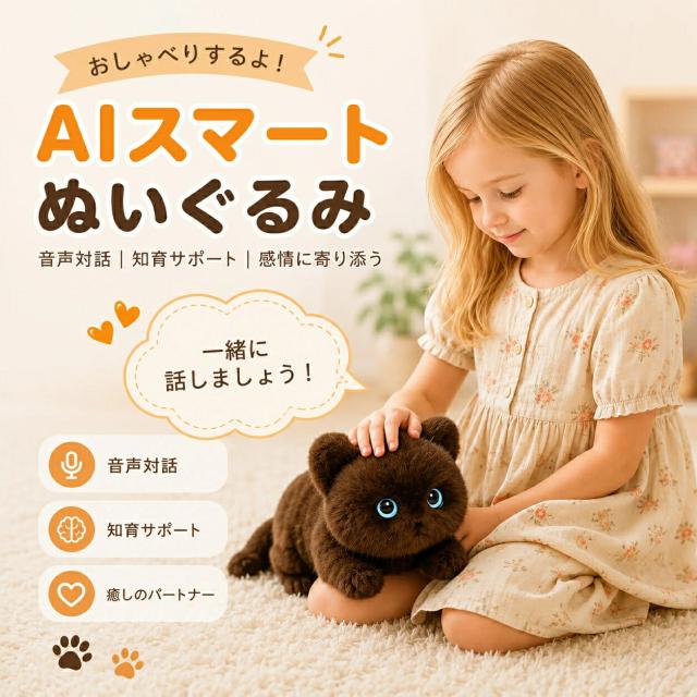 【最新 AIペット】【月額無料★2026最新款】猫 AIロボット AIペット 電子ペット しゃべる ぬいぐるみ aiぬいぐるみ おもちゃ 知育玩具 英語 学習 癒しグッズ プレゼント 子供 誕生日 クリスマス ChatGPT対応 スマホ連動 次世代AIペット しゃべる 66言語対応 一人暮ら 大人 7,184円