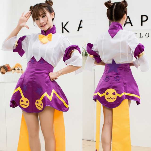 白紫 スカート アイドル風 コスプレ衣装 7807 / ハロウィン コスチューム レディース 女子制服 仮装の通販は