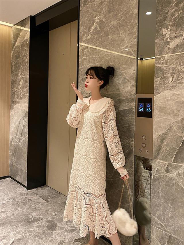 超かわいい 可愛い系 ワンピース フィッシュテイルスカート 長袖 ロングスカートの通販はau Pay マーケット Grinfactory Au Pay マーケット店