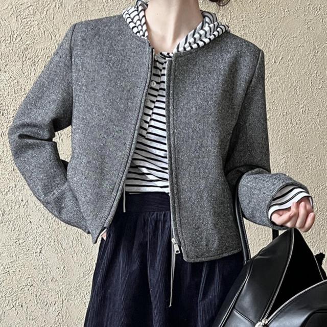 トップス レディース ジャケット ジップ ダッフルコート ショート丈 2024秋新作 / 8698の通販は 9,640円