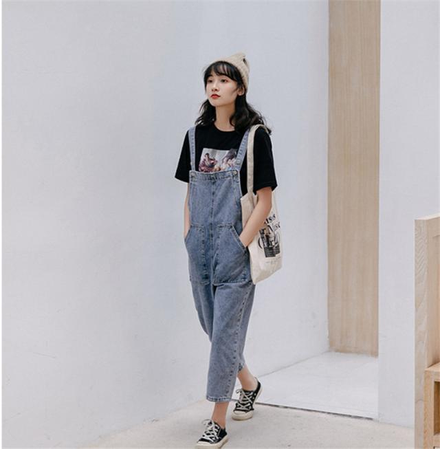 韓国ファッション トレンド レトロ ハイウエスト デニム スリム サスペンダーのズボンの通販はau Pay マーケット Grinfactory Au Pay マーケット店