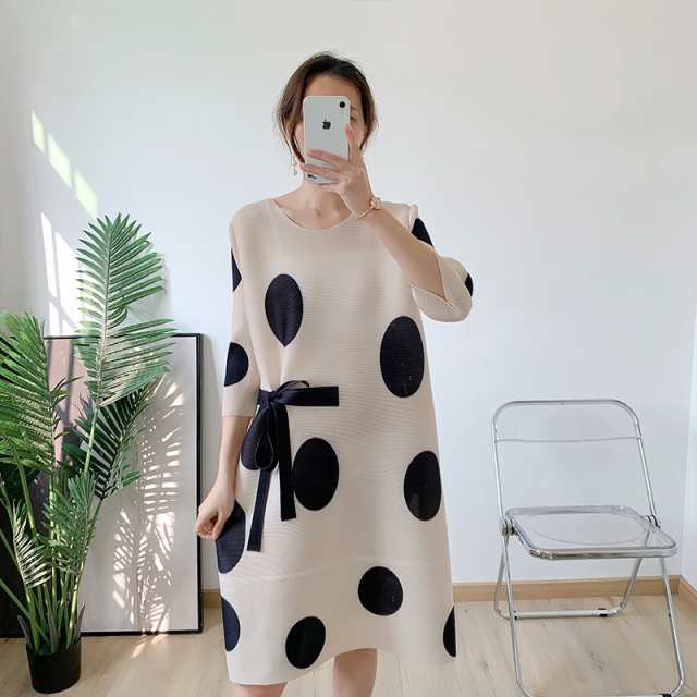 2色 ワンピース 着痩せ ロング丈 春夏新作 レディース ドットファッションの通販は