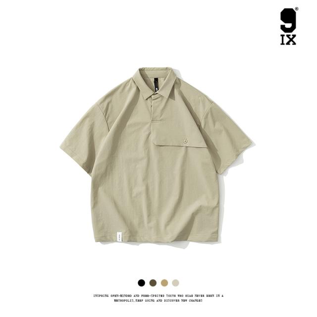 P15080メンズ T-シャツ 2023新作 トッブス 半袖 ダブルカラー ファッション 無地 アウトドア / メンズアパレル Tシャツの通販は