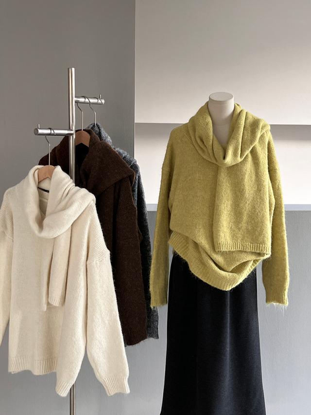 レディース ニット セーター トップス カットソー 着回し 2024冬新作 3色 韓国風 / 88728の通販は