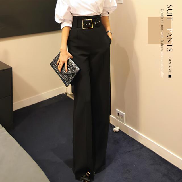 ワイドレッグパンツ ハイウェスト スーツパンツ レディース ワイドパンツ / PANTS 5,830円