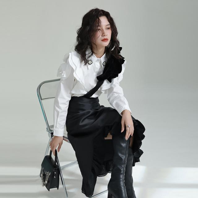 レディース カジュアル 通勤 2023新作 フリル付き ハーフスカート / トップスの通販は 6,950円