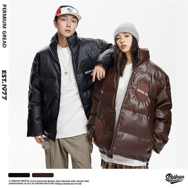 メンズ 男女通用 PU 保温 ジャケット 加厚 ペアルック 中綿 2023新作 アウター / メンズアパレル トップスの通販は