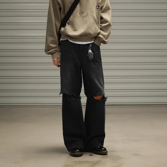 P16682メンズ 韓国風 2024春夏 新作 デニム ワイド ボトムス ロングパンツ ヴィンテージ ファッション / メンズアパレル AB-RK58の通販は