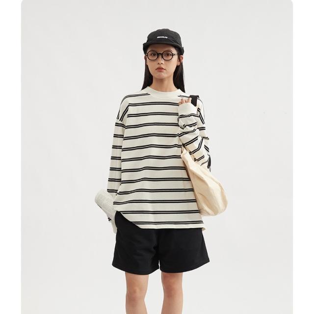 ストライプ ペアルック 男女通用 カジュアル Tシャツ 長袖 メンズ トップス 韓国風 / メンズアパレル 新作 野人-YR038の通販は 5,409円