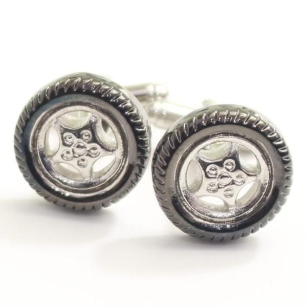 ホイールもキラリ☆ガンメタリックなタイヤのカフス（カフリンクス/カフスボタン）の通販は 4,858円