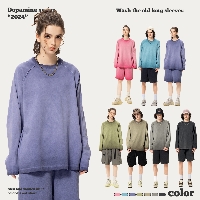 カジュアル メンズ 2024春夏新作 男女通用 Tシャツ 長袖 トッブス ペアルック 無地 / メンズアパレル ファッション コート 24SS105の通販は