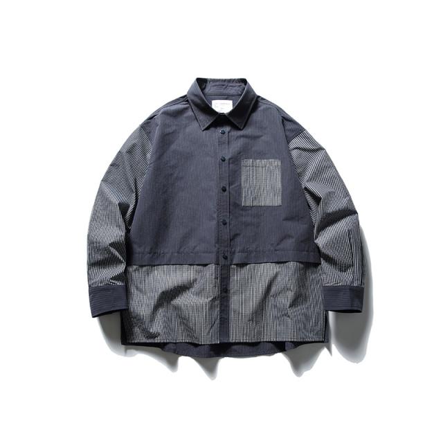 快適な着心地 半袖 メンズ ワイシャツ トッブス 2024秋冬新作 プリント 仮二件 ストライプ / メンズアパレル ファッション SK-SC1138の通販は 7,319円