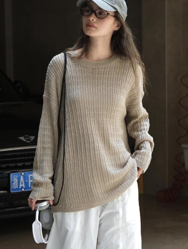 トップス レディース セーター 長袖 2024秋新作 韓国風 ニット ラウンドネック / Z3430の通販は