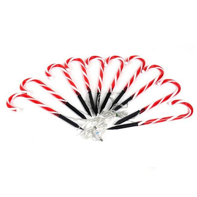 在庫限り クリスマス LED キャンディースティック 10ピース