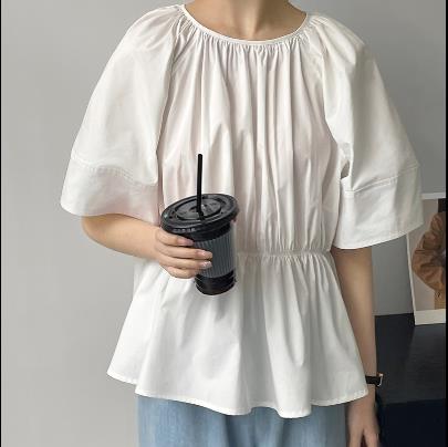 レディース 2023夏新作 ブラウス シャツ トップス 上着 ラウンドネック 五分袖 / レデイースの通販は 5,620円