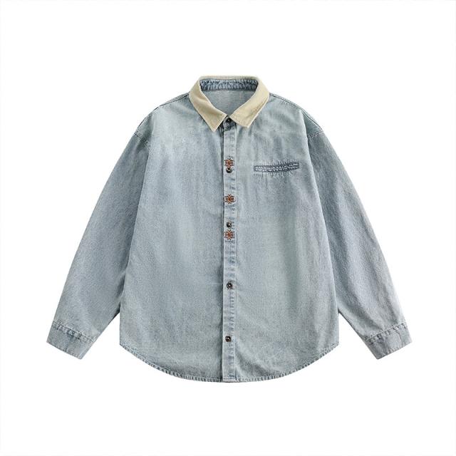 トップス 長袖 メンズ 2024春夏新作 ワイシャツ 男女通用 ウオッシュデニム ヴィンテージ 韓国風 / メンズアパレル ファッション コート NX391-CS88の通販は