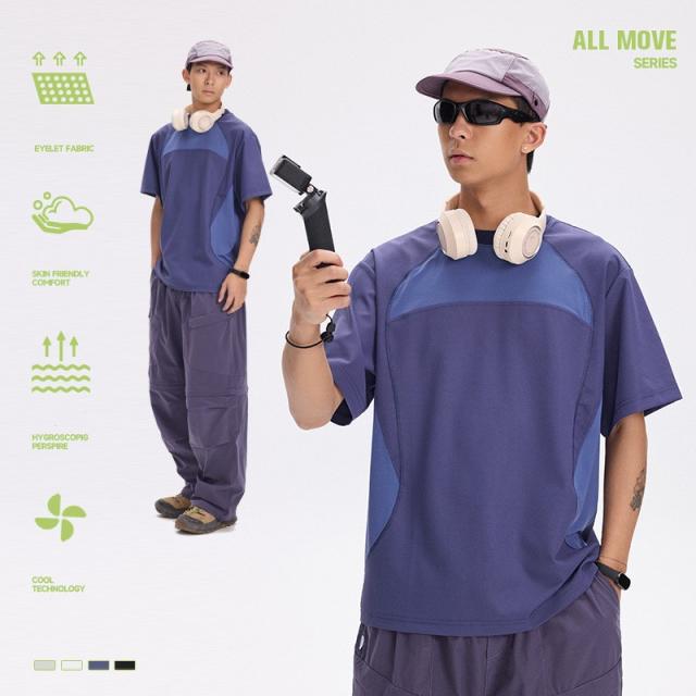 2025春秋新作 男女通用 アウトドア 欧米風 半袖 メンズ トップス Tシャツ 速乾 スポーツ / メンズアパレル TS5202の通販は