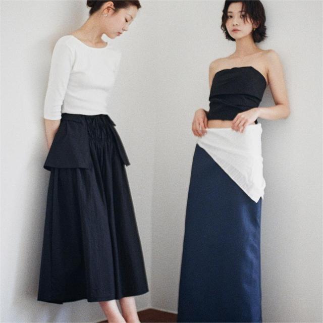 レディース 2024夏新作 スカート ボトムス ハイウエスト 韓国風 ロング丈 無地 2色 / レデイース 9Q4213781707の通販は 8,598円