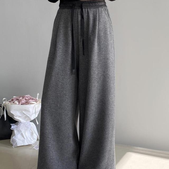 レディース ボトムス スラックス ワイドパンツ ゴム 裏起毛 2024冬新作 韓国風 / 1281の通販は 7,358円