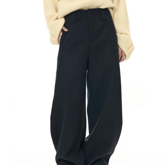 レディース ボトムス スラックス ワイドパンツ 2025春新作 韓国風 ハイウエスト 2色 / Z3508の通販は