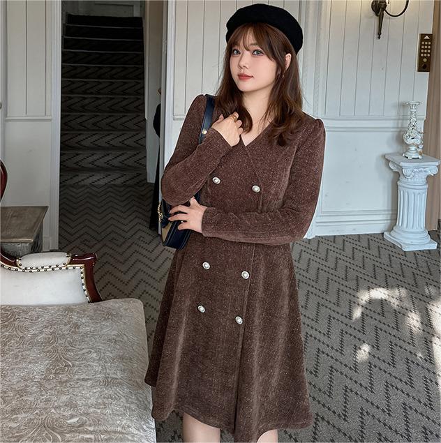 カーディガン ワンピース 快適 長袖 エレガンス レディース 無地 保温 の通販は