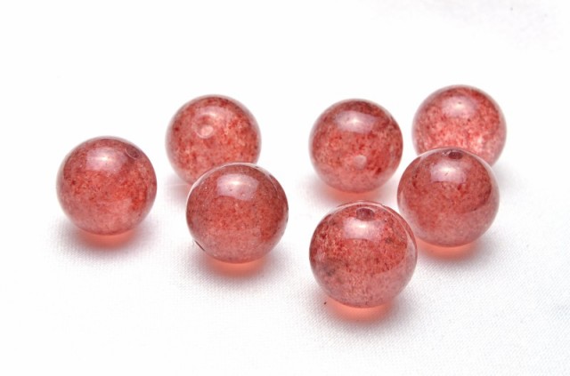 ストロベリークォーツ（エピドートインクォーツ）　10mm　粒売り_T322-10｜au PAY マーケット