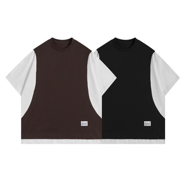 2024春夏新作トッブス 男 Tシャツ 半袖 メンズ ファッション カジュアル フェイクレイヤード / メンズアパレル FEE-DX7036の通販は 7,020円