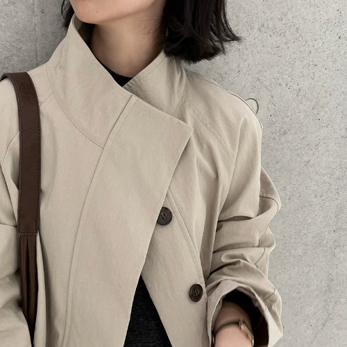 トップス レディース コート 2024秋新作 アウター カジュアル 無地 2色 長袖 / 1218