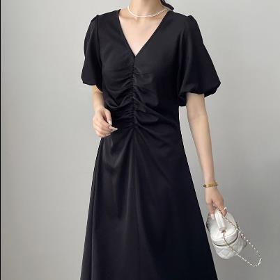 レディース ワンピース エレガンス 2023夏新作 上品 ロングワンピース Vカラー / レデイース 5,860円