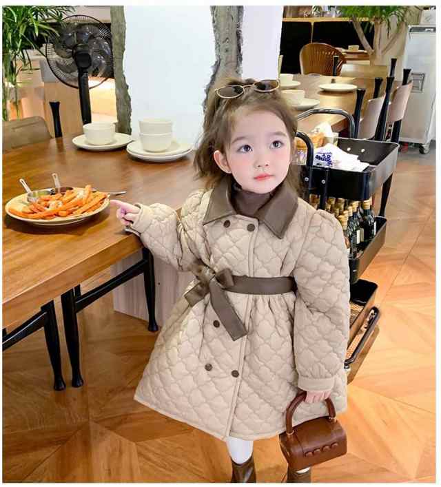 2023秋冬新作 韓国風 子供服 女の子 可愛い キッズ コート ボタン