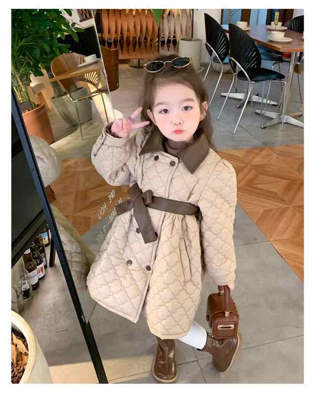 2023秋冬新作 韓国風 子供服 女の子 可愛い キッズ コート ボタン