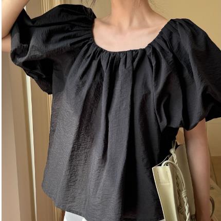 レディース シャツ トップス ブラウス 2024夏新作 パフスリーブ ラウンドネック / レデイース Z3228 13,590円