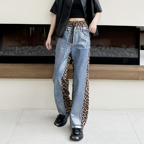 レディース ボトムス パンツ ジーンズ ハイウェスト デニム 欧米風 レオパード / 9195#の通販は 9,640円