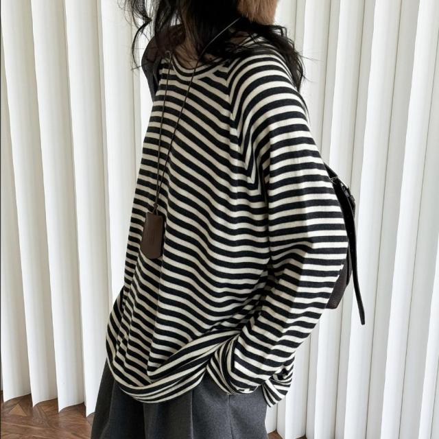 レディース ニット トップス インナー カットソー ボーダー 2025春新作 2色 INS / Z3528の通販は 8,540円