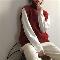 レディース 無地 通勤 上着 トップス 7色 ニット セーター ベスト 上品