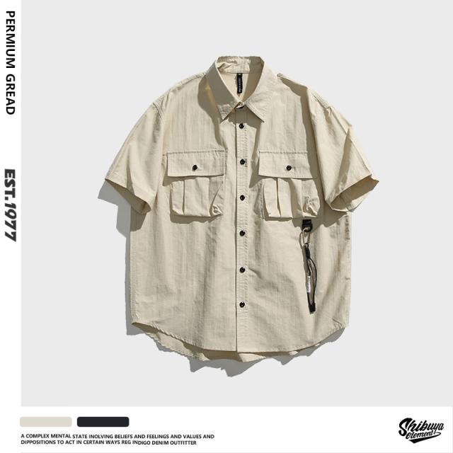 ワイシャツ 無地 ファッション メンズ 2023新作 トッブス 日焼け止め服 ポケット / メンズアパレル Tシャツの通販は 5,418円