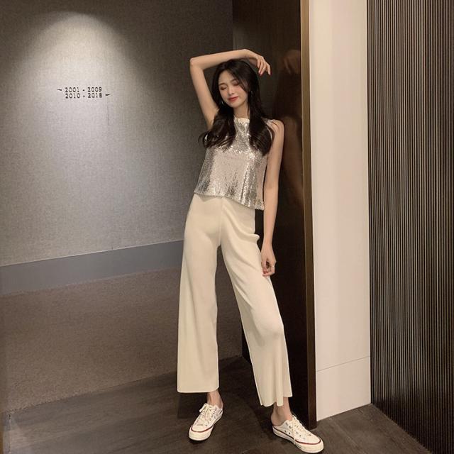 韓国ファッション ノースリーブベスト プリーツ ハイウエスト ワイドパンツ 女性の通販はau Pay マーケット Grinfactory Au Pay マーケット店