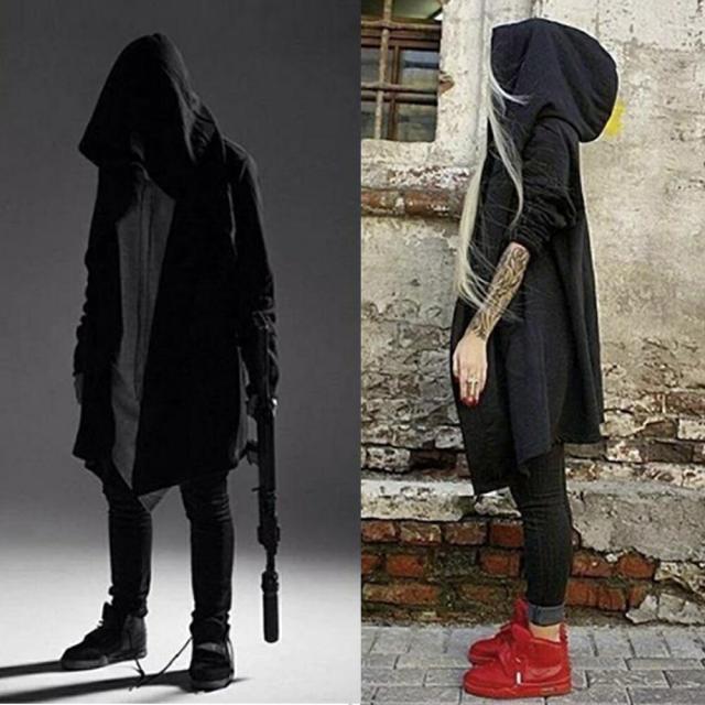 コスプレ アサシン パーカー ブラックフード 丈長 フード付き ポケッ / 韓国 ファッション 6,780円