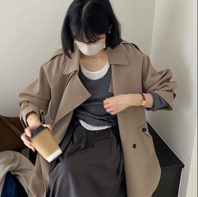 トレンチコート コート レディース アウター ジャケット 2023秋新作 ロング丈 通勤の通販は