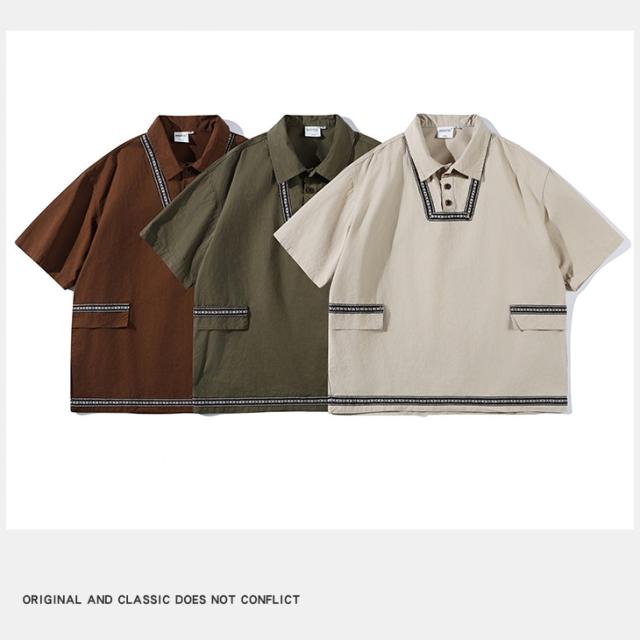 P17409メンズ Tシャツ ダブルカラートッブス 2024春夏新作 ヴィンテージ 半袖 ペアルック 民族風 / メンズアパレル ファッション BSAPA-CS981の通販は 6,758円