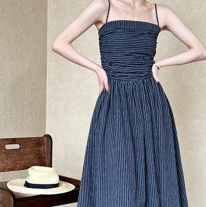 レディース 2024夏新作 ロングワンピース キャミソール ボーダー ハイウエスト / レデイース 3256の通販は 6,545円