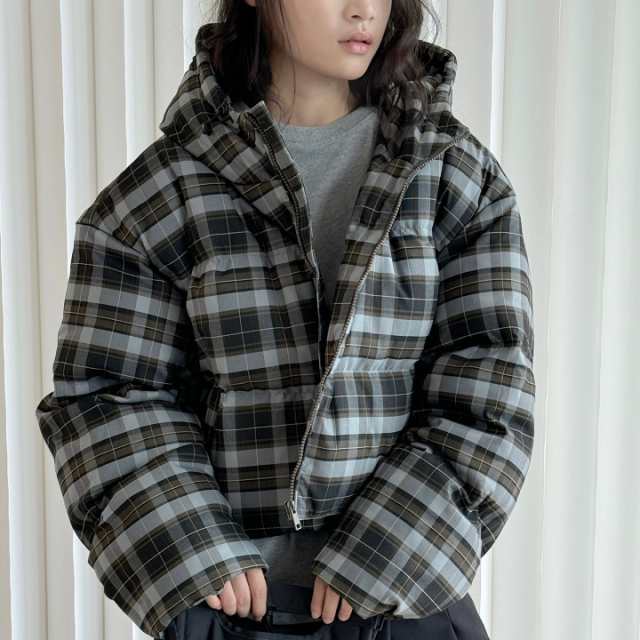 レディース ダウンコート チェック ショート 韓国風 アウター 2024冬新作 2色 / Z2956 39,670円