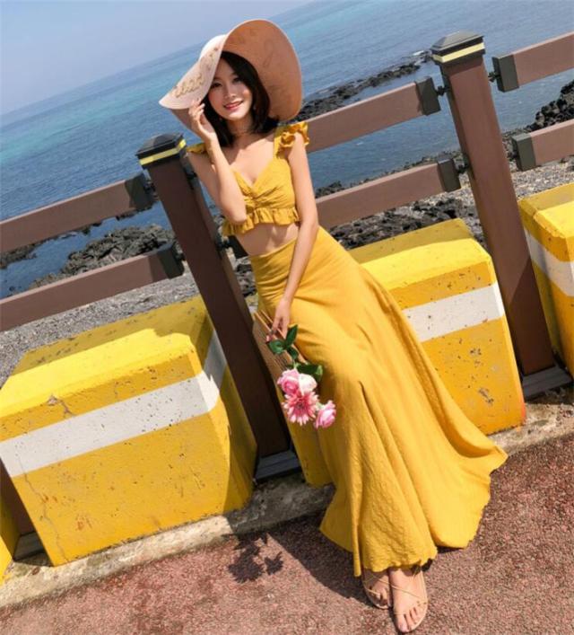 韓国ファッション 大人 かわいい シーサイド ボヘミアン レジャー ツーピース ワンピースの通販はau Pay マーケット Grinfactory Au Pay マーケット店