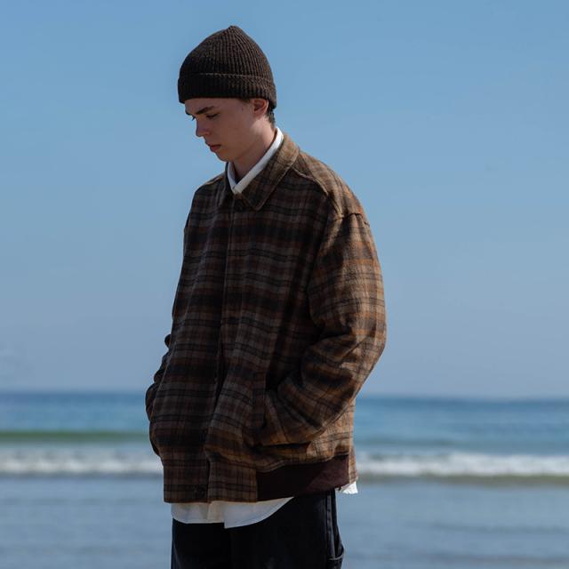 男 アウトドア コート 2023秋新作 トッブス カジュアル チェック 長袖 ポケット / メンズアパレル ファッションの通販は