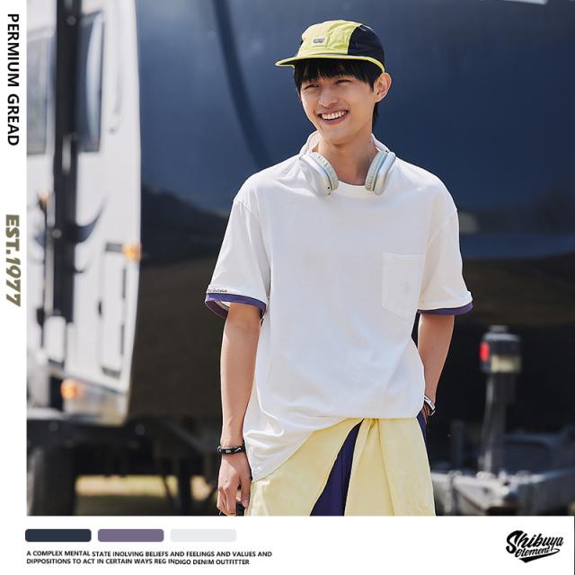 P17665メンズ 半袖 Tシャツ トッブス フェイクレイヤード 2024春夏新作 字母 カジュアル ルーズ 男女通用 / メンズアパレル ファッション URDT24の通販は 5,289円