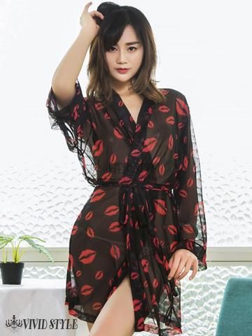 セクシーランジェリー ベビードール セクシー 下着 過激 ベビド メッシュの透け感に妖艶なキスマークが情熱的に素肌を飾るガウンタイプのの通販はau Pay マーケット セクシーランジェリー専門店 Vivid Style