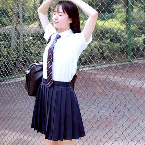 学制服 コスプレ 衣装 コスチューム 仮装 半袖 シンプル プリーツ